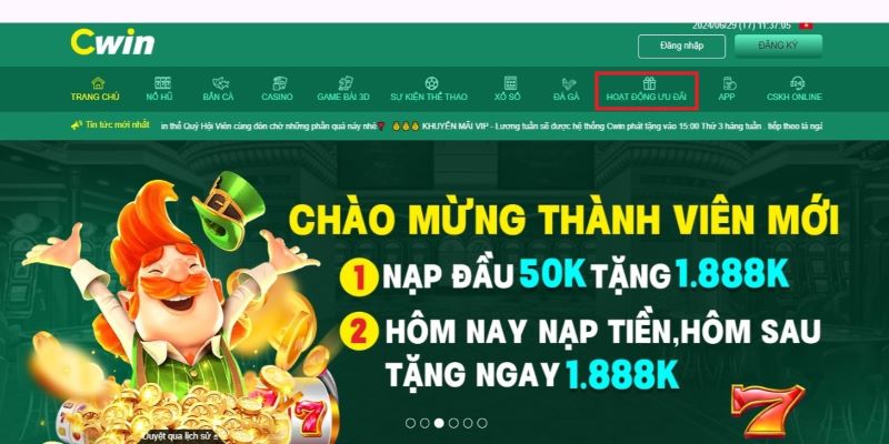 cwin nhận 58k